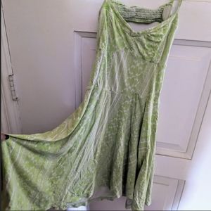 Green spring or summer dress